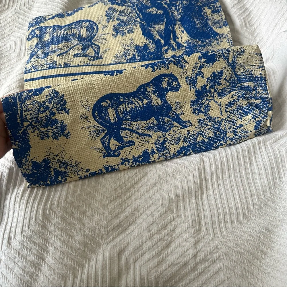 CHRISTIAN DIOR Straw Dioriviera Tote Blue - Picture 7 of 9